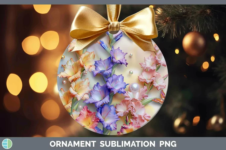 Enchanted Flowers 3D Gladiolus Ornament Sublimation Bauble D