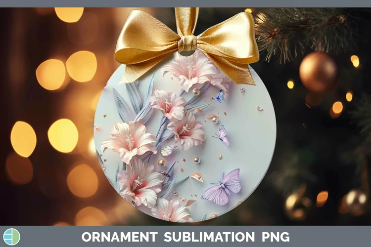Enchanted Flowers 3D Gladiolus Ornament Sublimation Bauble D