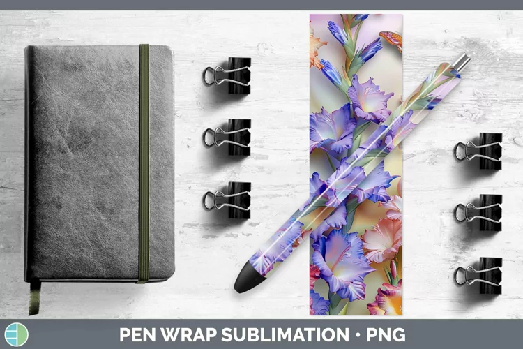 Enchanted Flowers 3D Gladiolus Pen Wrap Sublimation Epoxy Pe