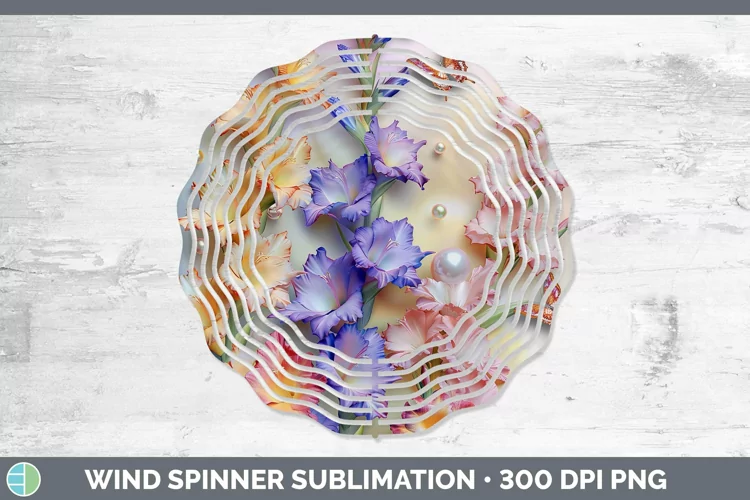 Enchanted Flowers 3D Gladiolus Wind Spinner Sublimation Spin