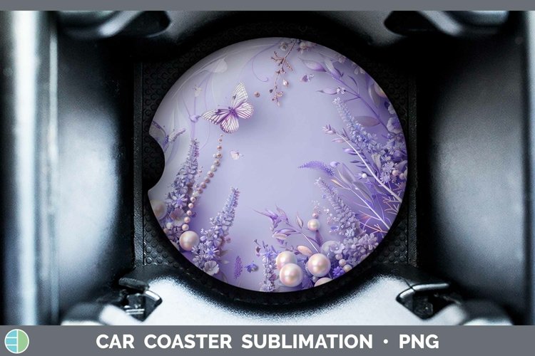 GorgeousEnchanted Flowers 3D Car Coaster design.