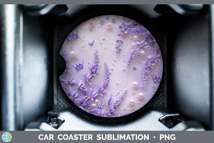 GorgeousEnchanted Flowers 3D Car Coaster design.