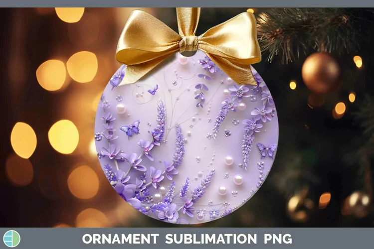 Enchanted Flowers 3D Lavender Ornament Sublimation Bauble De