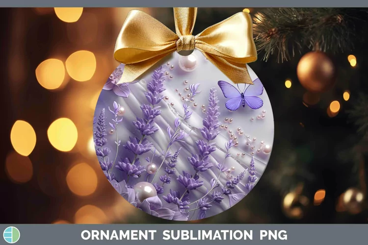 Enchanted Flowers 3D Lavender Ornament Sublimation Bauble De