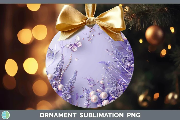 Enchanted Flowers 3D Lavender Ornament Sublimation Bauble De