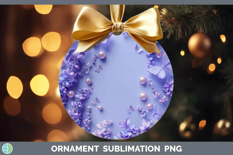 Enchanted Flowers 3D Lavender Ornament Sublimation Bauble De