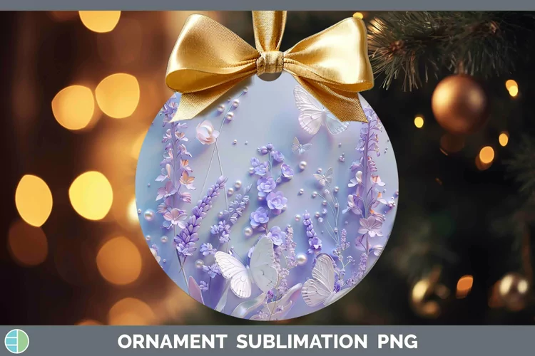Enchanted Flowers 3D Lavender Ornament Sublimation Bauble De