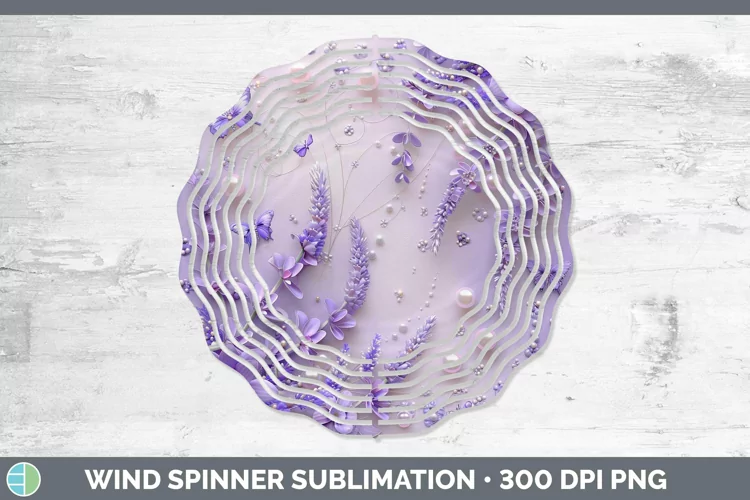 Enchanted Flowers 3D Lavender Wind Spinner Sublimation Spinn