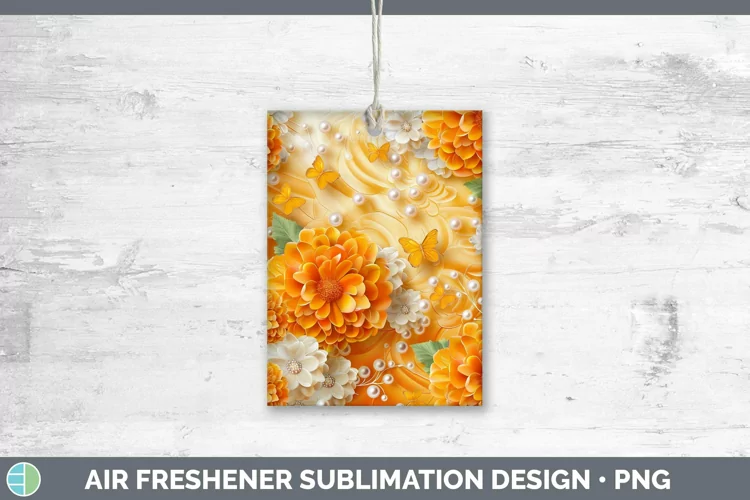 Enchanted Flowers 3D Marigold Air Freshener Sublimation Car