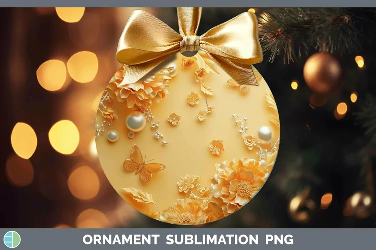 Enchanted Flowers 3D Marigold Ornament Sublimation Bauble De