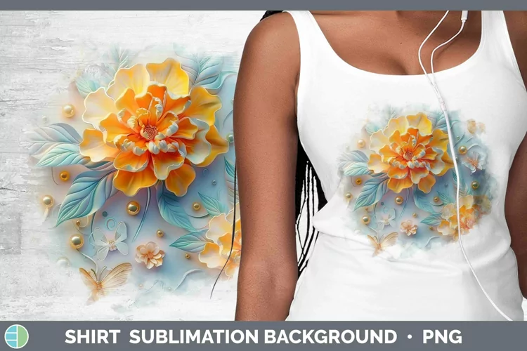 Enchanted Flowers 3D Marigold Shirt Sublimation Sublimation