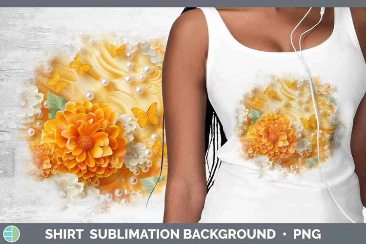Enchanted Flowers 3D Marigold Shirt Sublimation Sublimation