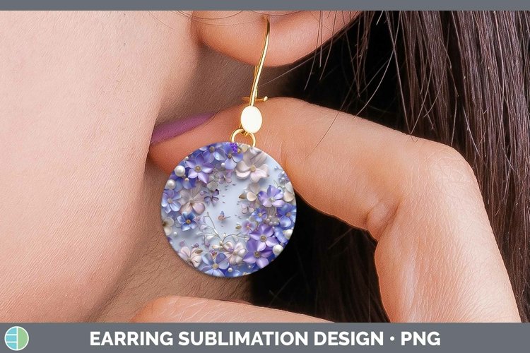 GorgeousEnchanted Flowers 3D Round Earrings design.