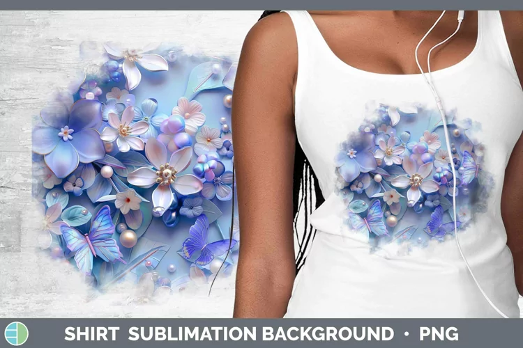 Enchanted Flowers 3D Periwinkle Shirt Sublimation Sublimatio