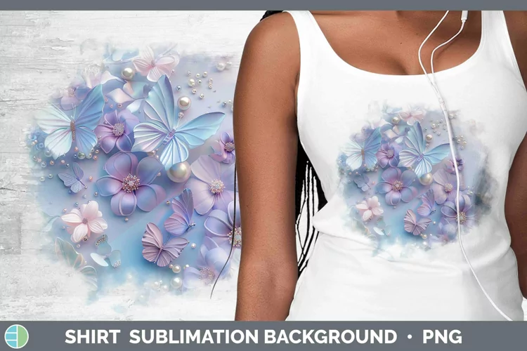 Enchanted Flowers 3D Periwinkle Shirt Sublimation Sublimatio
