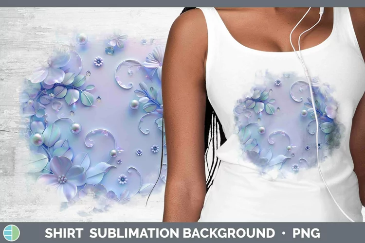 Enchanted Flowers 3D Periwinkle Shirt Sublimation Sublimatio