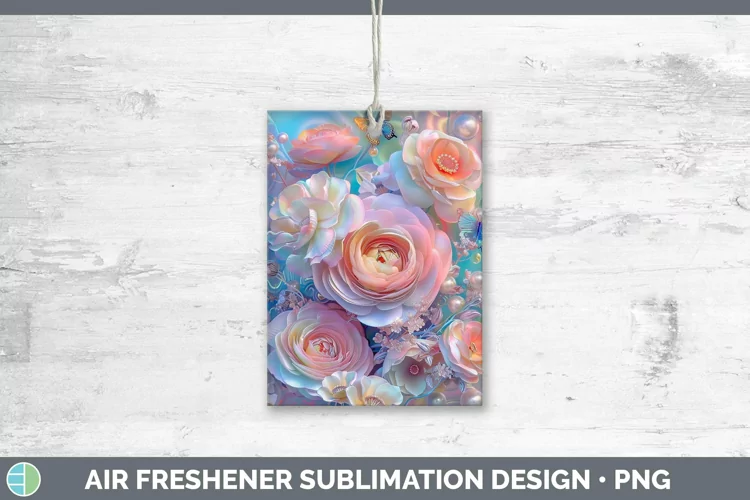 Enchanted Flowers 3D Ranunculus Air Freshener Sublimation Ca