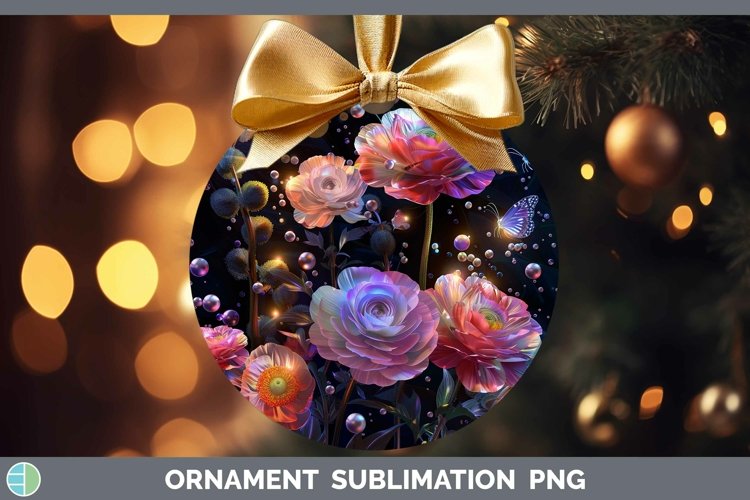 GorgeousEnchanted Flowers 3D Ornament design.