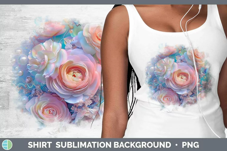 Enchanted Flowers 3D Ranunculus Shirt Sublimation Sublimatio