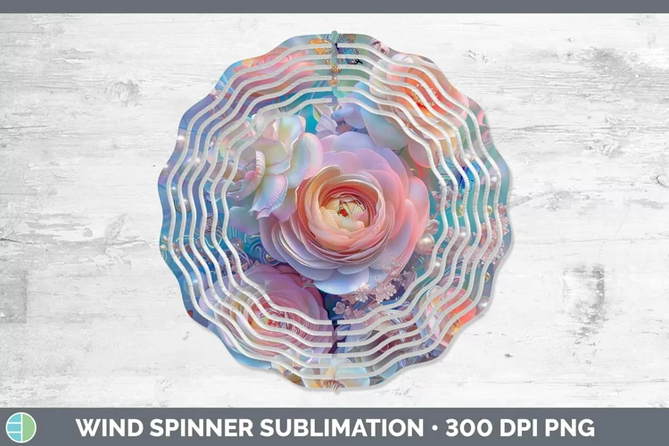 Enchanted Flowers 3D Ranunculus Wind Spinner Sublimation Spi