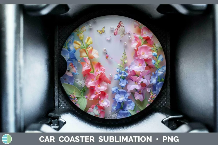 Enchanted Flowers 3D Snapdragon Car Coaster Sublimation Coas