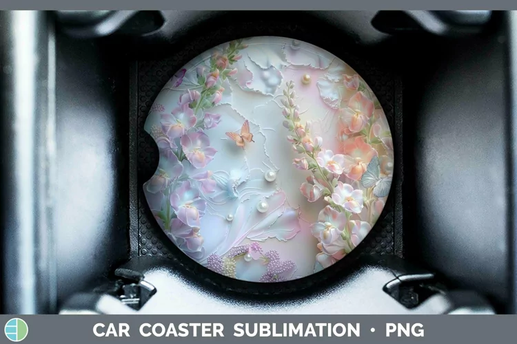 Enchanted Flowers 3D Snapdragon Car Coaster Sublimation Coas