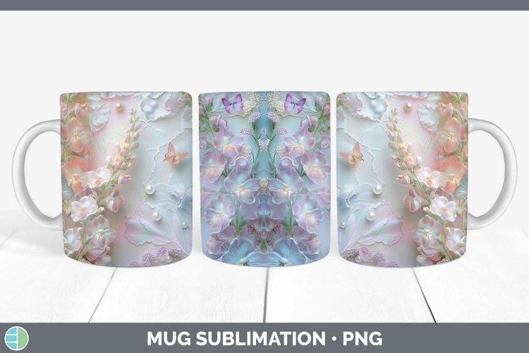 GorgeousEnchanted Flowers 3D Mug Wrap design.