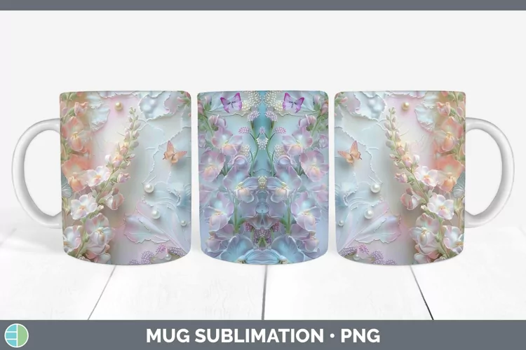 Enchanted Flowers 3D Snapdragon Mug Wrap Sublimation Coffee