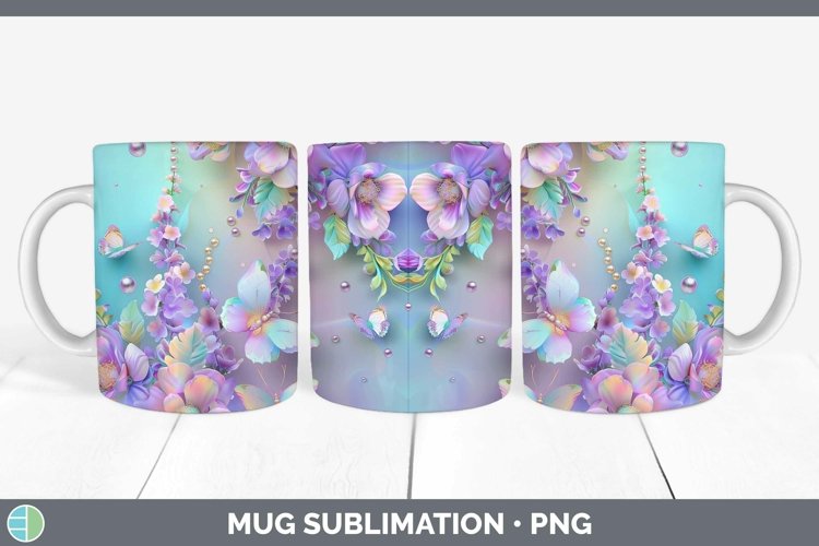 GorgeousEnchanted Flowers 3D Mug Wrap design.