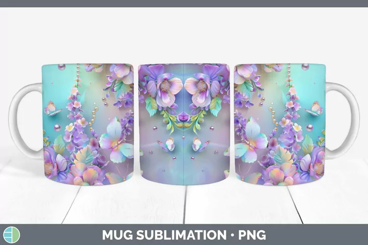 Enchanted Flowers 3D Snapdragon Mug Wrap Sublimation Coffee
