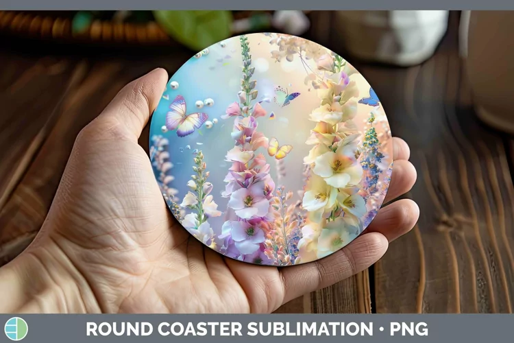 Enchanted Flowers 3D Snapdragon Round Coaster Sublimation Co