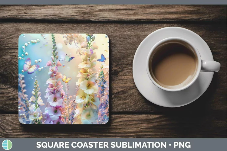 Enchanted Flowers 3D Snapdragon Square Coaster Sublimation C