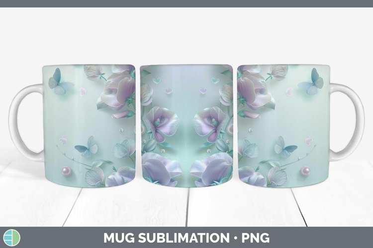 GorgeousEnchanted Flowers 3D Mug Wrap design.