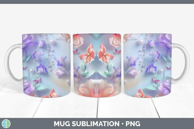 GorgeousEnchanted Flowers 3D Mug Wrap design.