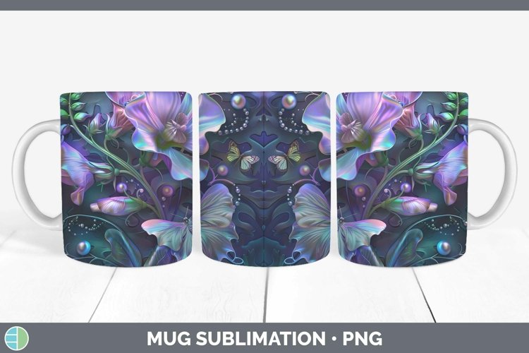 GorgeousEnchanted Flowers 3D Mug Wrap design.