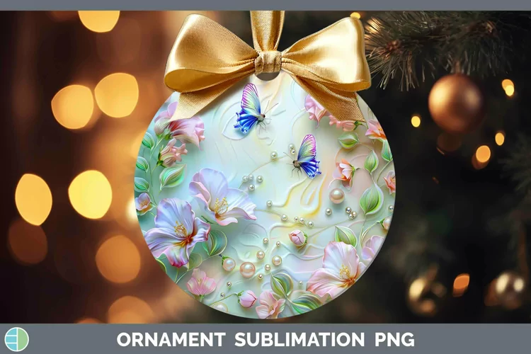 Enchanted Flowers 3D Sweet Pea Ornament Sublimation Bauble D