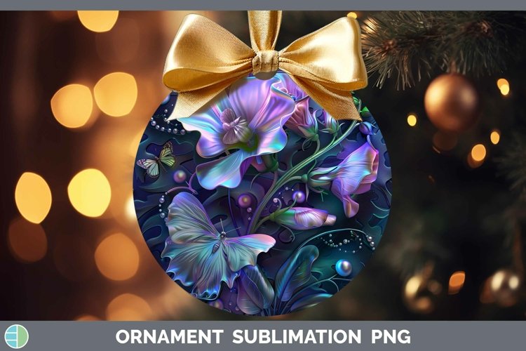 Enchanted Flowers 3D Sweet Pea Ornament Sublimation Bauble D