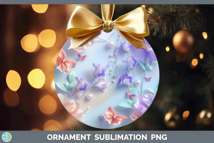 Enchanted Flowers 3D Sweet Pea Ornament Sublimation Bauble D