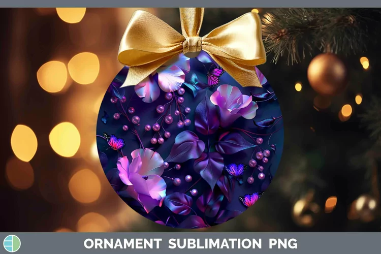 Enchanted Flowers 3D Sweet Pea Ornament Sublimation Bauble D
