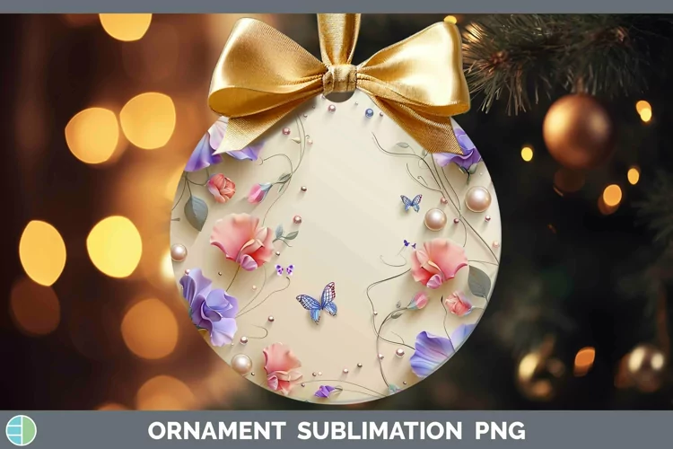 Enchanted Flowers 3D Sweet Pea Ornament Sublimation Bauble D