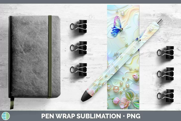 Enchanted Flowers 3D Sweet Pea Pen Wrap Sublimation Epoxy Pe