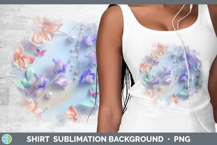 Enchanted Flowers 3D Sweet Pea Shirt Sublimation Sublimation