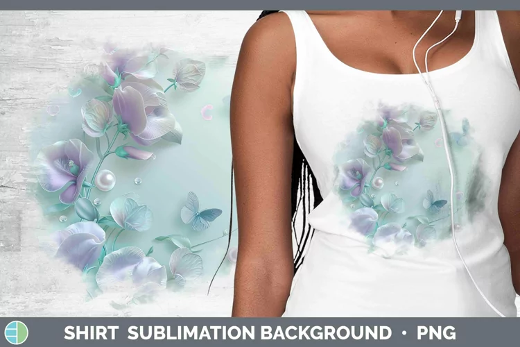 Enchanted Flowers 3D Sweet Pea Shirt Sublimation Sublimation