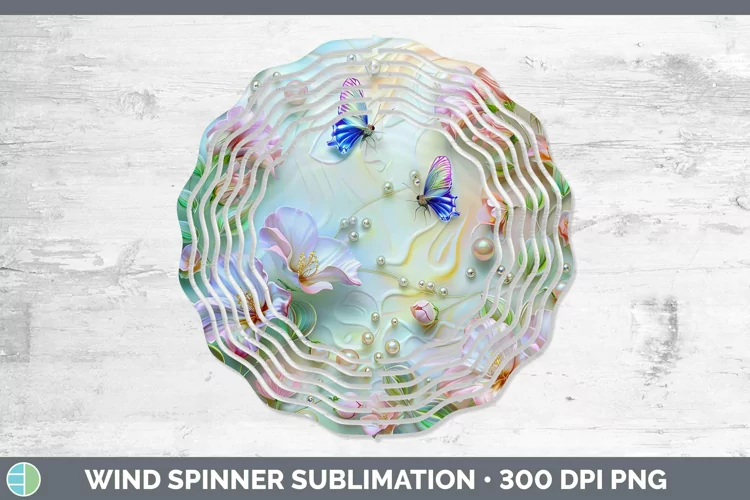 Enchanted Flowers 3D Sweet Pea Wind Spinner Sublimation Spin