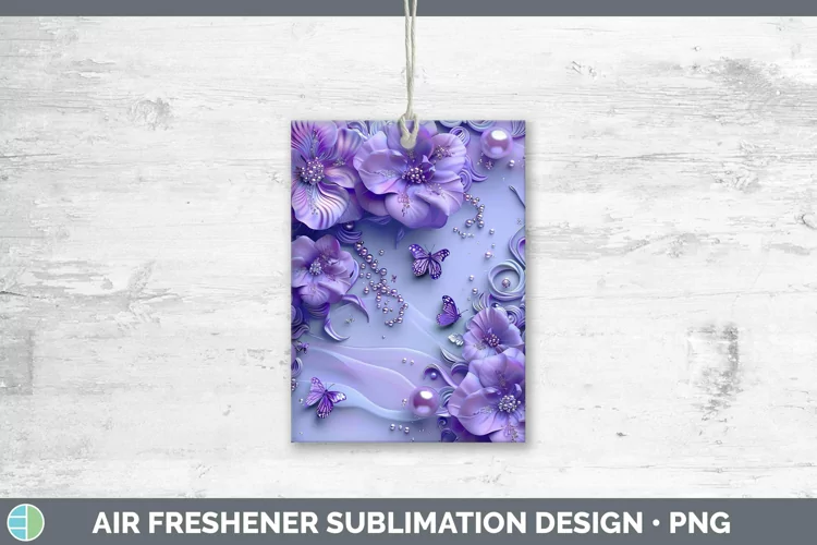 Enchanted Flowers 3D Violet Air Freshener Sublimation Car Fr
