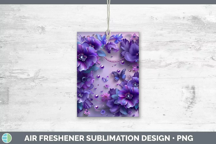 Enchanted Flowers 3D Violet Air Freshener Sublimation Car Fr