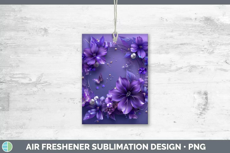 Enchanted Flowers 3D Violet Air Freshener Sublimation Car Fr