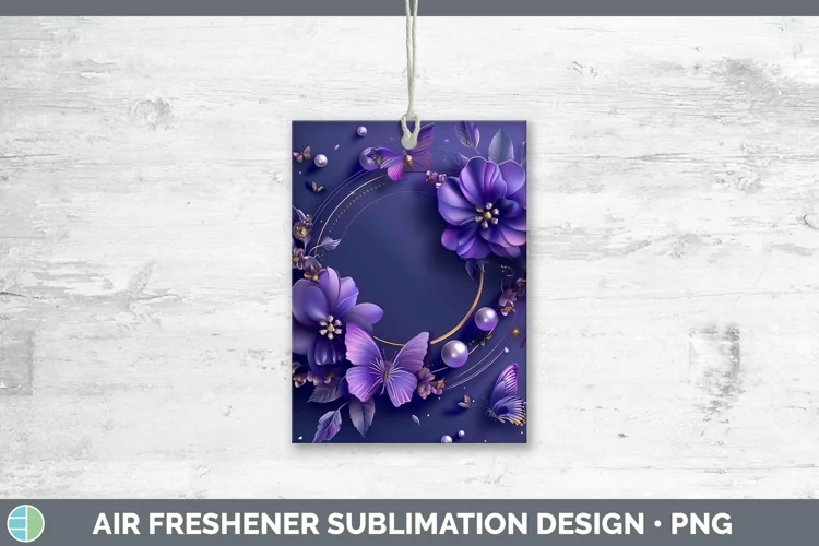Enchanted Flowers 3D Violet Air Freshener Sublimation Car Fr