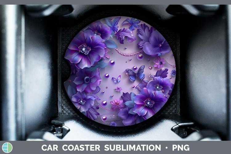 GorgeousEnchanted Flowers 3D Car Coaster design.