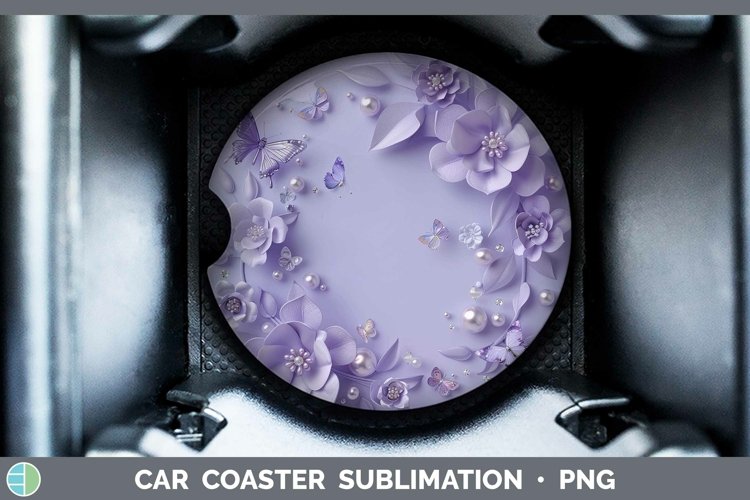 GorgeousEnchanted Flowers 3D Car Coaster design.